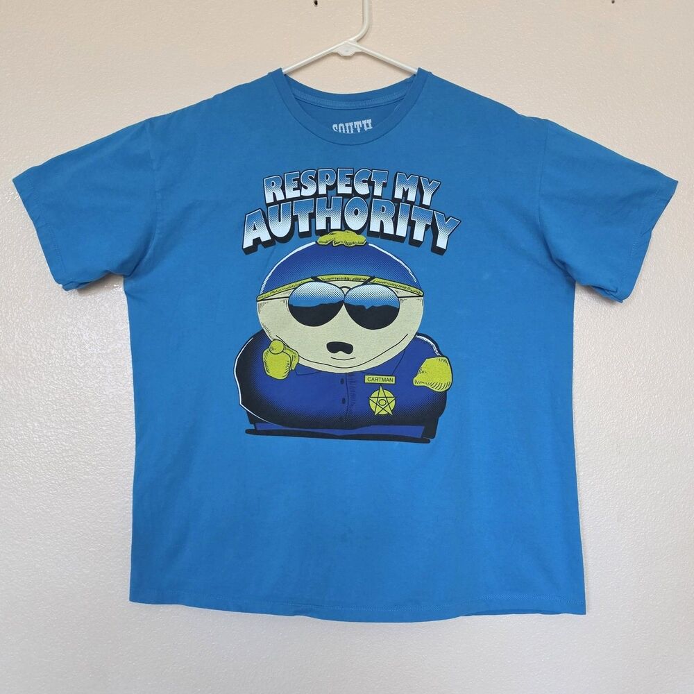 South Park Eric Cartman Respect My Authority XL T-Shirt Policeman Comedy Central